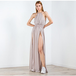 Libertee Maxi Καλοκαιρινό Φόρεμα για Γάμο / Βάπτιση Μπεζ 10.49.39