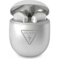 Guess Triangle Logo Ακουστικά Bluetooth In Ear Silver