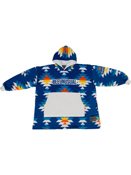 Bee Unusual Normal Gets You Nowhere Sherpa Ανδρικό Φούτερ Fleece με Κουκούλα με Τσέπες Μπλε HH-231650