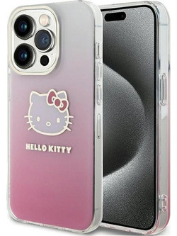 Hello Kitty IML Gradient Electrop Kitty Head case for iPhone 15 Pro Max - pink