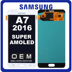 Samsung Galaxy A7 (2016) (SM-A710F, SM-A710S) Super AMOLED LCD Οθόνη + Touch Screen Digitizer White