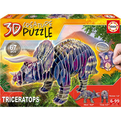 Παιδικό Puzzle Educa 3D Δεινόσαυρος Τρικεράτωψ 82 Κομμάτια