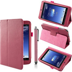 Δερμάτινη Θήκη για το Asus Memo Pad HD7 ME173X ME173 Σκούρο Ρόζ (OEM)