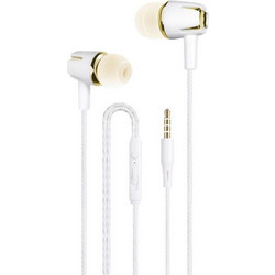 3.5mm Wired Earphone Earbuds Stereo Sound Metal Bass Headset with Mic for Smart Phone(Gold)