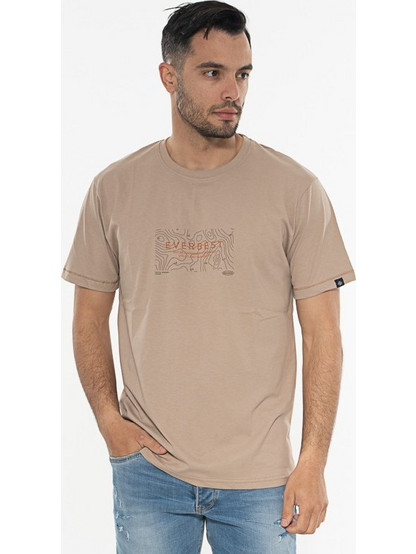 EVERBEST T-Shirt Λαιμόκοψη Με Στάμπα 242806 ΜΠΕΖ ΜΠΕΖ