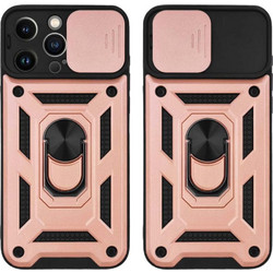 Sonique Ring Armor CamPro Back Cover Rose Gold (iPhone 13 Pro Max)