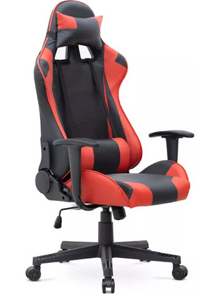 Megapap Alonso Καρέκλα Gaming Δερματίνης με Ρυθμιζόμενα Μπράτσα Μαύρη Κόκκινη GP040-0008,2