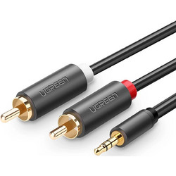 Ugreen AV102 10510 καλώδιο 3.5 mm mini jack (αρσενικό) / 2RCA (αρσενικό) 2m - γκρι