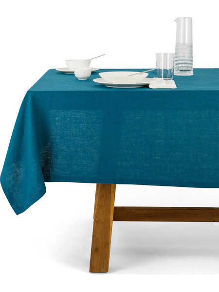 Coincasa τραπεζομάντηλο μονόχρωμο Linen Joy 140 x 200 cm - 007219332 Πετρόλ