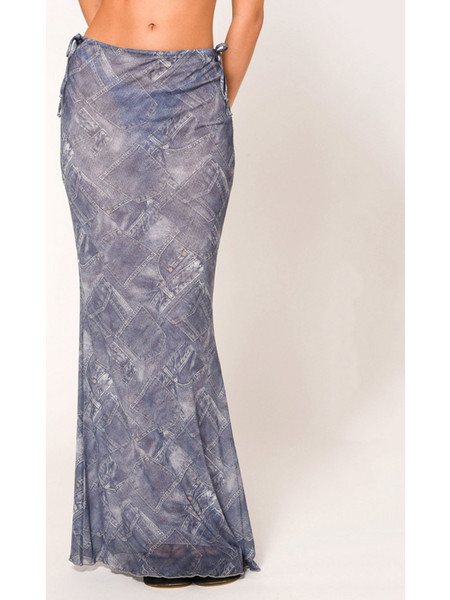 SUNSETGO W FIONA SKIRT - FIONA SK-DENIM BLUE