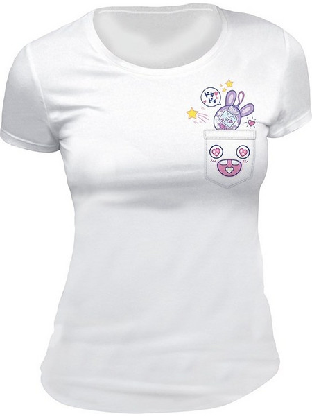 Raving Rabbids Woman White Tshirt Kawaii Pocket Medium (TGGTEX022_M)