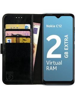PU Θήκη Πορτοφόλι - Nokia C12 - Rosso Element - Black (8719246427046)