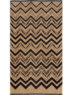Lino Home Zigzage Πετσέτα Θαλάσσης Καφέ 86x160cm