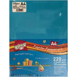 Χαρτί Α4 χρωματιστό Groovy 220gr - 100 φύλλα Γαλάζιο