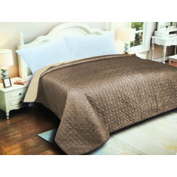 Κουβερλί Μονό Microfiber Διπλής Όψης Ρόμβος Γαρύφαλλο 160x240 - Εκρού