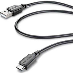 Καλώδιο Φόρτισης Και Συγχρονισμού USBDATACABMICROUSB Aπό Usb Σε microUSB 1,2m Black Cellular Line