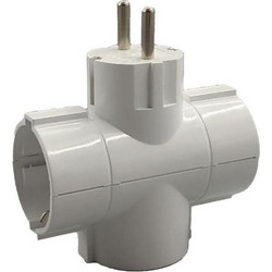LAMTECH POWER SOCKET SPLITTER WITH 3 SCHUKO OUTLETS WHITE