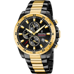 Festina Ανδρικό Ρολόι Χρονογράφος με Μαύρο Μεταλλικό Μπρασελέ F20563/1