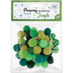 Interdruk Pompoms Χρωματιστά Πράσινα 20mm 35 τεμ
