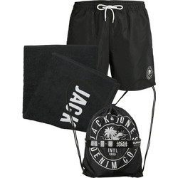 ΣΕΤ ΜΑΓΙΩ JACK & JONES ΜΟΝΟΧΡΩΜΟ ΜΕ ΠΕΤΣΕΤΑ ΚΑΙ ΣΑΚΙΔΙΟ - ΜΑΥΡΟ