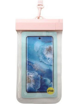 iNOS Waterproof Θήκη για Smartphones έως 6.9'' Διάφανο-Ροζ