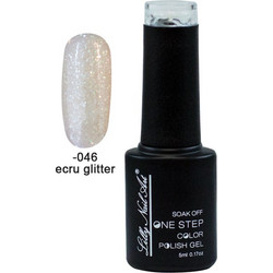 Lilly Nail Art One Step Ecru Glitter Ημιμόνιμο Βερνίκι Νυχιών 5ml