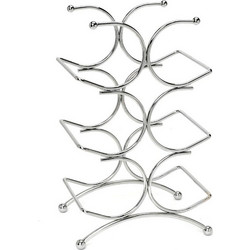 Μπουκαλοθήκη 6 Θέσεων Μεταλλική Inox ESPIEL 24,5x15,5x34εκ. MTT151 - ESPIEL - MTT151