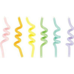 Kεράκια Παστέλ Curly Pastel Creative Converting (6 Tεμάχια)