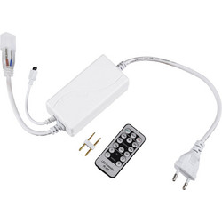 70626 Single Color Dimmer με Ασύρματο Χειριστήριο IR - Μεταλλάκτης Τροφοδοσίας AC/DC 230V IP20 για OVALE 120 Degree Neon Flex LED Μονόχρωμη 2 Pin Max 1500W - Έως 100 Μέτρα