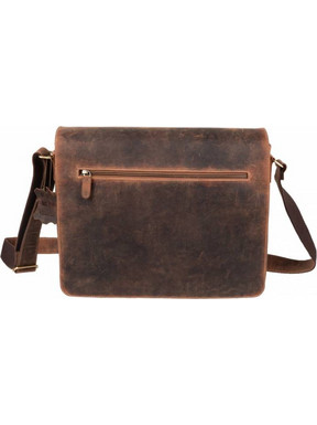 DOMLEATHERS DOMLEATHERS CASUAL ΑΝΔΡΙΚΟΣ ΔΕΡΜΑΤΙΝΟΣ ΧΑΡΤΟΦΥΛΑΚΑΣ ΩΜΟΥ DDL580 ΚΑΦΕ VINTAGE