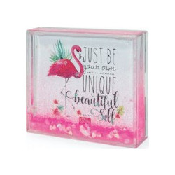 LIQUID GLITTER PHOTO FRAME - SMALL - FLAMINGO GPF0002