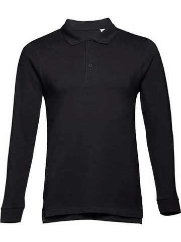 THC Bern Ανδρική Μπλούζα Polo Μακρυμάνικη Μαύρη 38-8108C