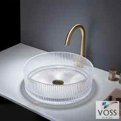 Voss Ring-S Επικαθήμενος Νιπτήρας Μπάνιου Στρογγυλός Γυάλινος 40cm Διαφανής 522-VL1040-000
