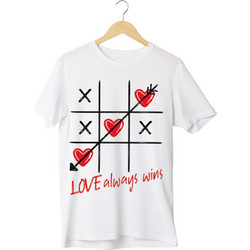 Γυναικεία Κοντομάνικη Μπούζα Valentine's day Love Always Wins S5439W-Λευκό