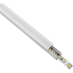 GloboStar(R) GLASSBOARD-PROFILE 70808-3M Προφίλ Αλουμινίου - Βάση + Ψύκτρα Ταινίας LED με Λευκό Γαλακτερό Κάλυμμα - Χρήση για Μοριακό Φωτισμό Γυαλιού Πάχους 8mm - Πατητό Κάλυμμα - Ασημί - 3 Μέτρα - Πα