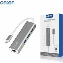 Onten OTN-9595 USB Hub 3.0 USB-C με 4 Θύρες USB-A / Ethernet