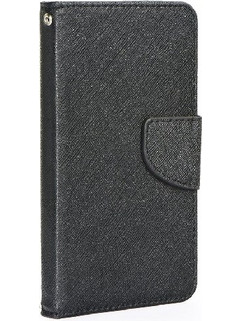 Θήκη Fancy Leather Book Universal 3,8 έως 4,3 - Μαύρο