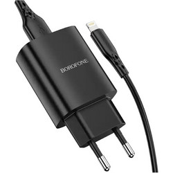 Borofone BN1 Φορτιστής με Καλώδιο Lightning με Θύρα USB-A Black