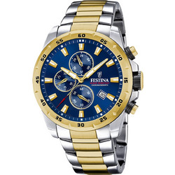 Festina Ανδρικό Ρολόι Χρονογράφος με Χρυσό Μεταλλικό Μπρασελέ F20562/2