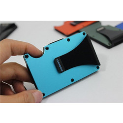 LEANSCHI TECH-WALLET in carbon and TURQUOISE aluminium
