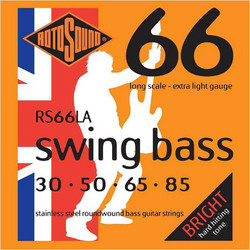 Rotosound RS66LA 30-85 Σετ 4 Χορδές Ηλεκτρικού Μπάσου Stainless Steel 30-85"