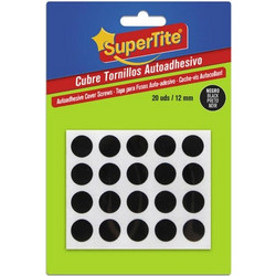 Supertite 8084 Στρογγυλά Αυτοκόλλητα για Κάλυψη Βιδών Μαύρα 20ΤΜΧ