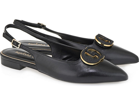 Γυναικείο Slingback Δερμάτινo Σε Χρώμα Μαύρο KALISTA 1901029