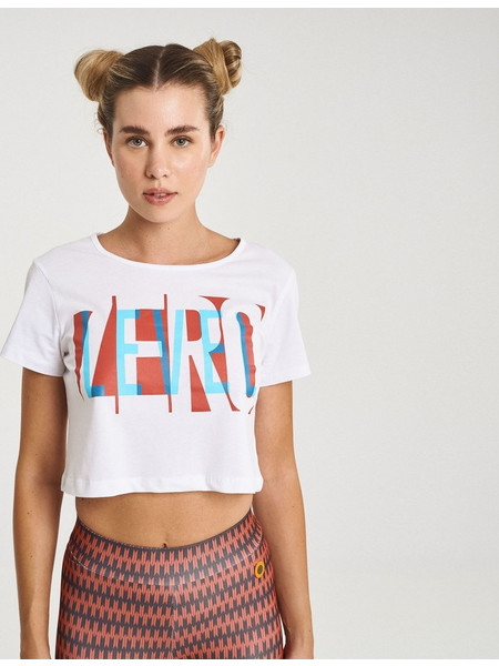 Zero Level Κοντομάνικο Crop Top Λευκό (001-100045WH)