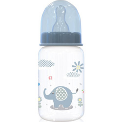 Lorelli Simple Πλαστικό Μπιμπερό με Θηλή Σιλικόνης 0m+ Elephant Blue 125ml