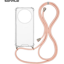 Sonique Armor Clear με Κορδόνι Θήκη (Honor Magic5 Lite 5G) Ροζ