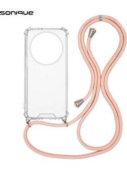 Sonique Armor Clear με Κορδόνι Θήκη (Honor Magic5 Lite 5G) Ροζ