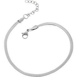 Αλυσίδα Ποδιού Φίδι SΕΝΖΑ Silver Stainless Steel 4mm-19+3cm Extension
