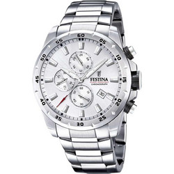 Festina Ανδρικό Ρολόι Χρονογράφος με Ασημί Μεταλλικό Μπρασελέ F20463/1