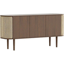 Μπουφές Treasures Venetian Cane 5775C5774-3 150x43x75cm Dark Oak-Beige Umage Polyester,Ξύλο,Ατσάλ
